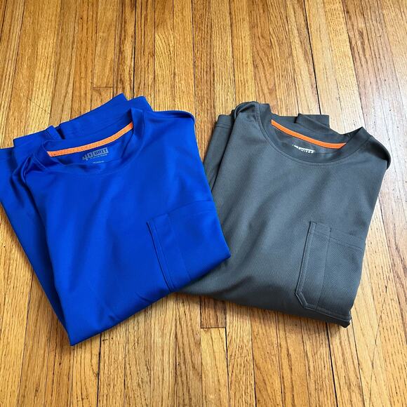 40 Grit Duluth Shirt Mens Large Gray Blue Workwear 2 Shirt Lot - Picture 1 of 8